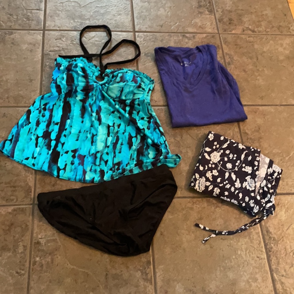 Maternity bundle Dress, Swim suit set, tee shirt